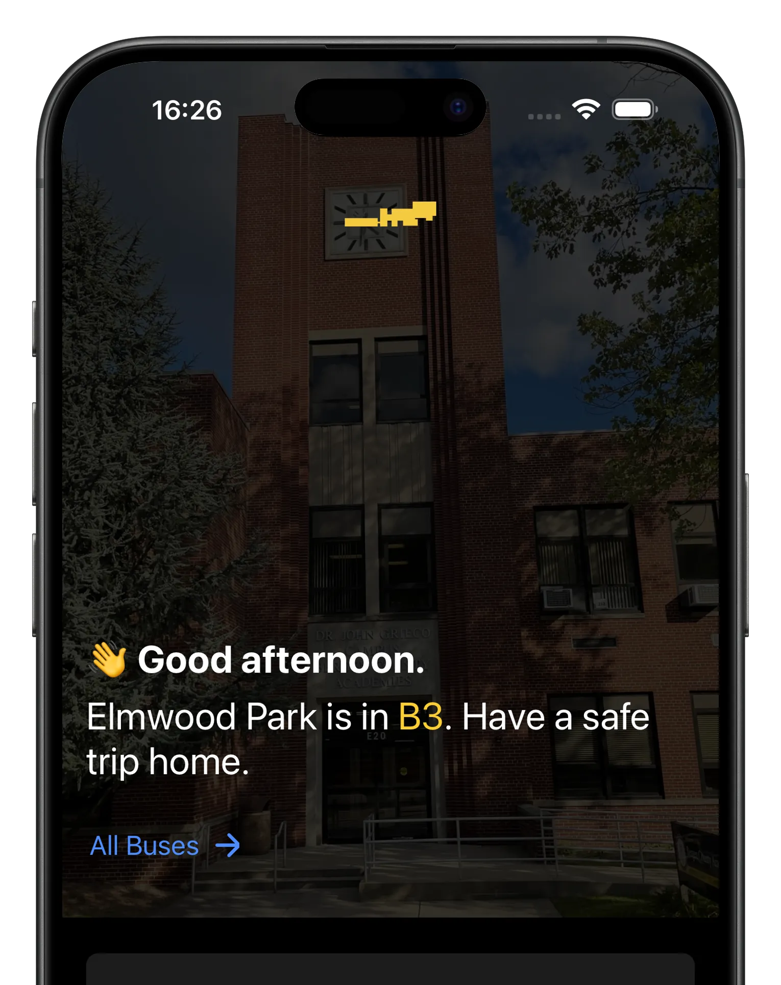 Screenshot of the myBCA main page on an iPhone.